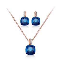 White and Blue Crystal Rhinestone Fashion Jewelry  Set 