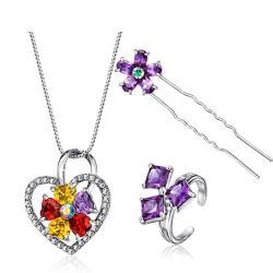 Platinum Plated Austrian Rhinestone Fashion Jewelry Sets 