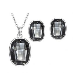 Platinum Plated MADE WITH SWAROVSKI ELEMENTS Crystal Jewelry Set 