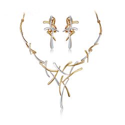 Cross Fashion Necklace and Earrings Gold plated  
