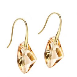 14K Gold Plated Yellow Austrian Crystal Dangle Earring for Women 