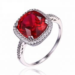 6ct Gemstone Pigeon Blood Ruby Wedding Ring Solid Pure 925 Sterling Silver
