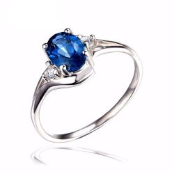Natural London Blue Topaz Engagement Ring Genuine 925 Sterling Silver