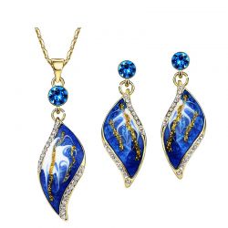Light Yellow Gold Color Enamel African Costume Fashion Jewelry Set