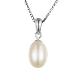 10-8mm Cultured Freshwater Pearl Pendant 925 Sterling Silver Jewelry