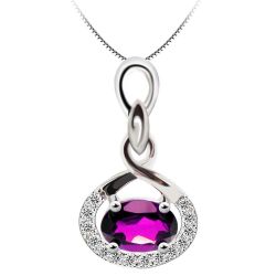 Purple Natural Genuine Amethyst Gemstone Pendant for Woman 