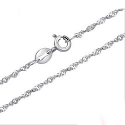 Singapore Rope Chain Necklace Pure 925 Solid Sterling Silver 1.8 2.3mm 40 cm 45 cm 