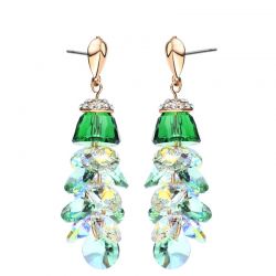 Green Geometric MADE WITH SWAROVSKI ELEMENTS Crystal & Rhinestone Dangle Earrings
