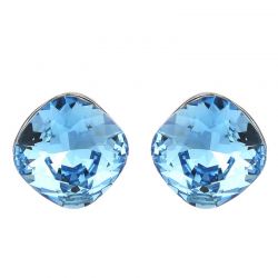 Austria Crystal Stud Earrings Simple Round Design S925 Silver Plated Needle 