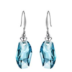 Austria Crystal Long Earrings Classic Blue Geometric 